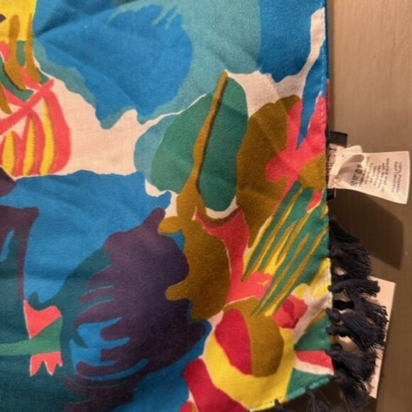 JCrew Tropical Floral tassel scarf / shawl - Picture 16 of 16